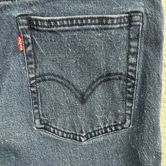 Levis Jeans Women 28 Blue Wedgie Raw Hem Stonewash High Rise Slim Straight Denim - Picture 6 of 11